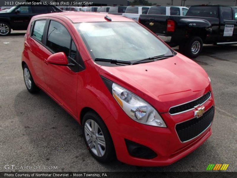 Salsa (Red) / Silver/Silver 2013 Chevrolet Spark LS