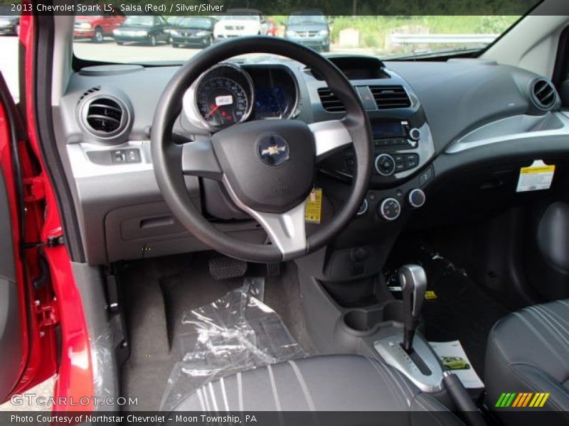 Salsa (Red) / Silver/Silver 2013 Chevrolet Spark LS