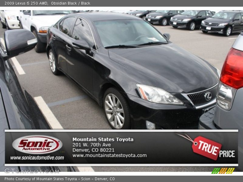 Obsidian Black / Black 2009 Lexus IS 250 AWD