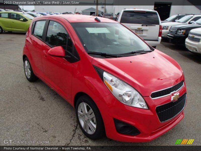 Salsa (Red) / Silver/Silver 2013 Chevrolet Spark LT