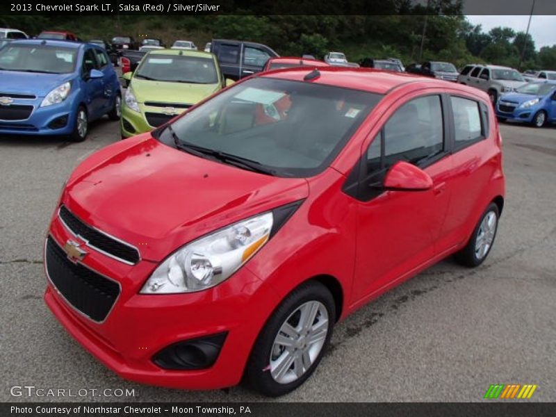 Salsa (Red) / Silver/Silver 2013 Chevrolet Spark LT