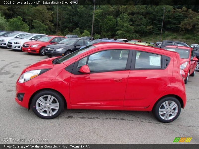 Salsa (Red) / Silver/Silver 2013 Chevrolet Spark LT