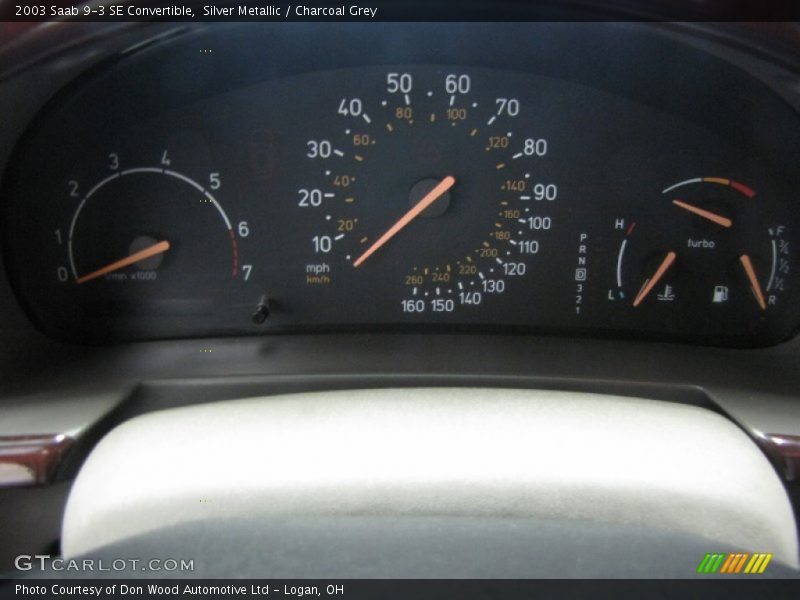 Silver Metallic / Charcoal Grey 2003 Saab 9-3 SE Convertible