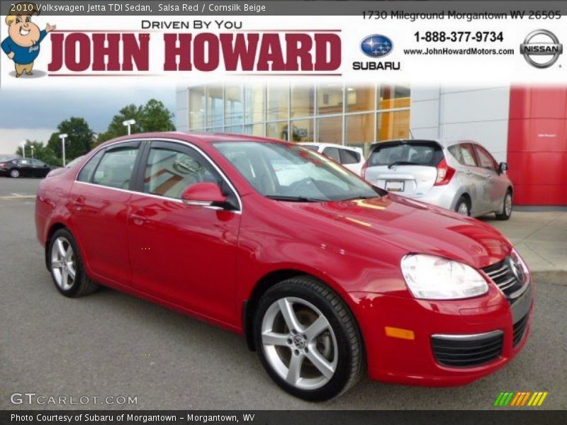 Salsa Red / Cornsilk Beige 2010 Volkswagen Jetta TDI Sedan