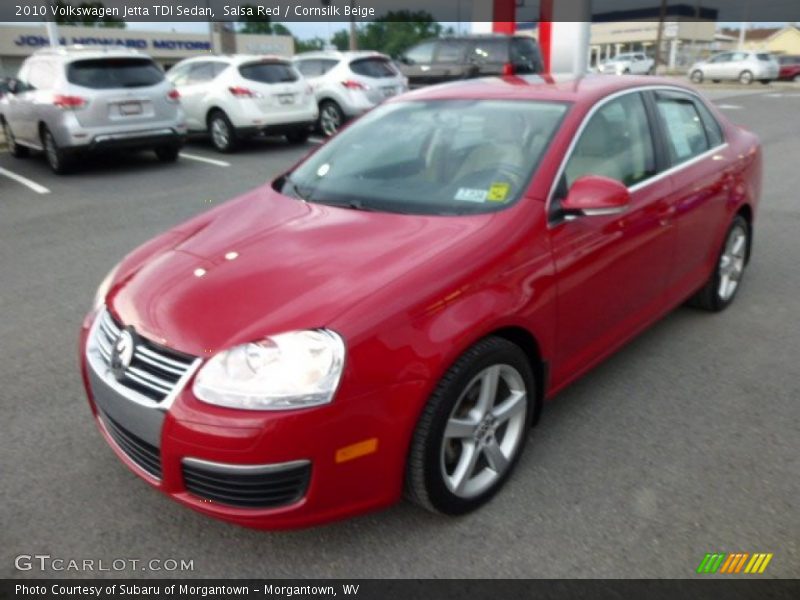 Salsa Red / Cornsilk Beige 2010 Volkswagen Jetta TDI Sedan