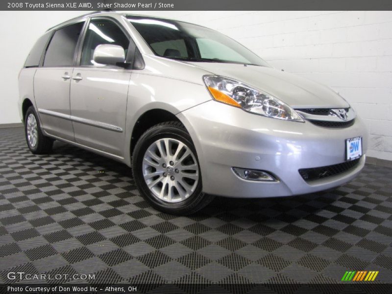 Silver Shadow Pearl / Stone 2008 Toyota Sienna XLE AWD