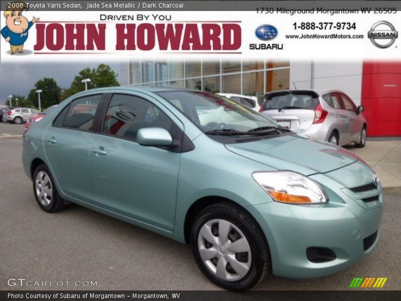 Jade Sea Metallic / Dark Charcoal 2008 Toyota Yaris Sedan