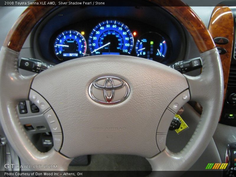 Silver Shadow Pearl / Stone 2008 Toyota Sienna XLE AWD