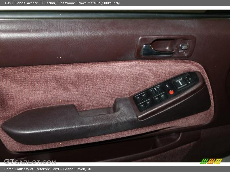 Rosewood Brown Metallic / Burgundy 1993 Honda Accord EX Sedan