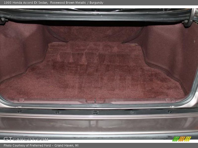 Rosewood Brown Metallic / Burgundy 1993 Honda Accord EX Sedan
