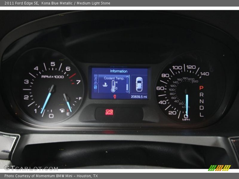 Kona Blue Metallic / Medium Light Stone 2011 Ford Edge SE