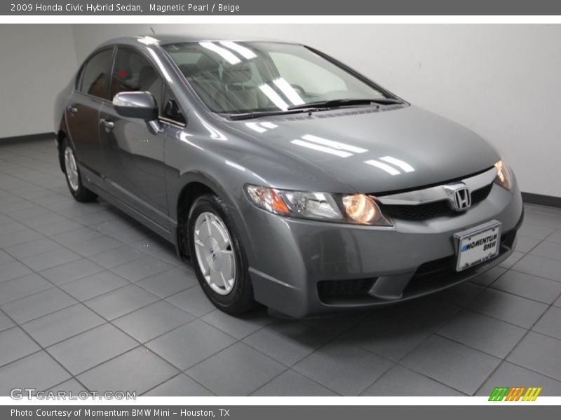 Magnetic Pearl / Beige 2009 Honda Civic Hybrid Sedan