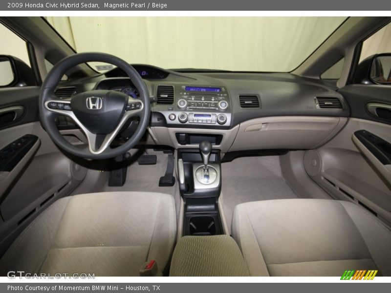 Magnetic Pearl / Beige 2009 Honda Civic Hybrid Sedan