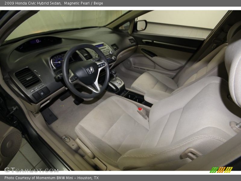 Magnetic Pearl / Beige 2009 Honda Civic Hybrid Sedan