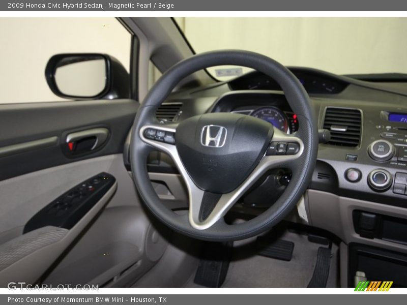 Magnetic Pearl / Beige 2009 Honda Civic Hybrid Sedan