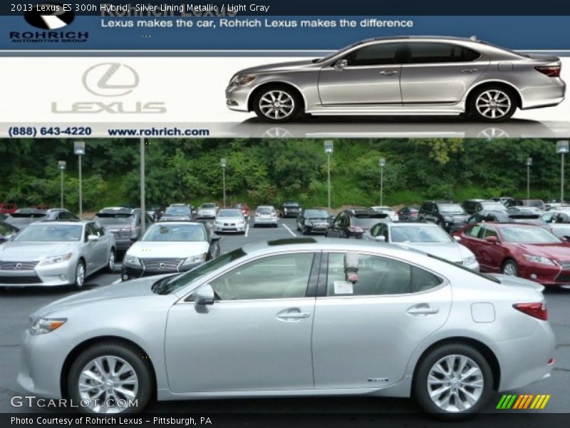 Silver Lining Metallic / Light Gray 2013 Lexus ES 300h Hybrid