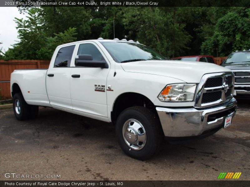 Bright White / Black/Diesel Gray 2013 Ram 3500 Tradesman Crew Cab 4x4 Dually