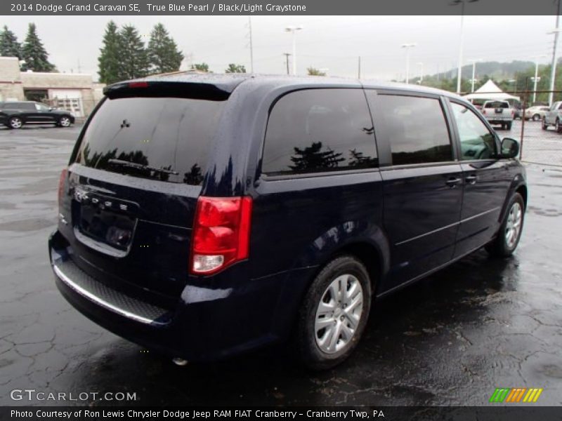 True Blue Pearl / Black/Light Graystone 2014 Dodge Grand Caravan SE