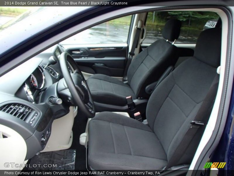 True Blue Pearl / Black/Light Graystone 2014 Dodge Grand Caravan SE