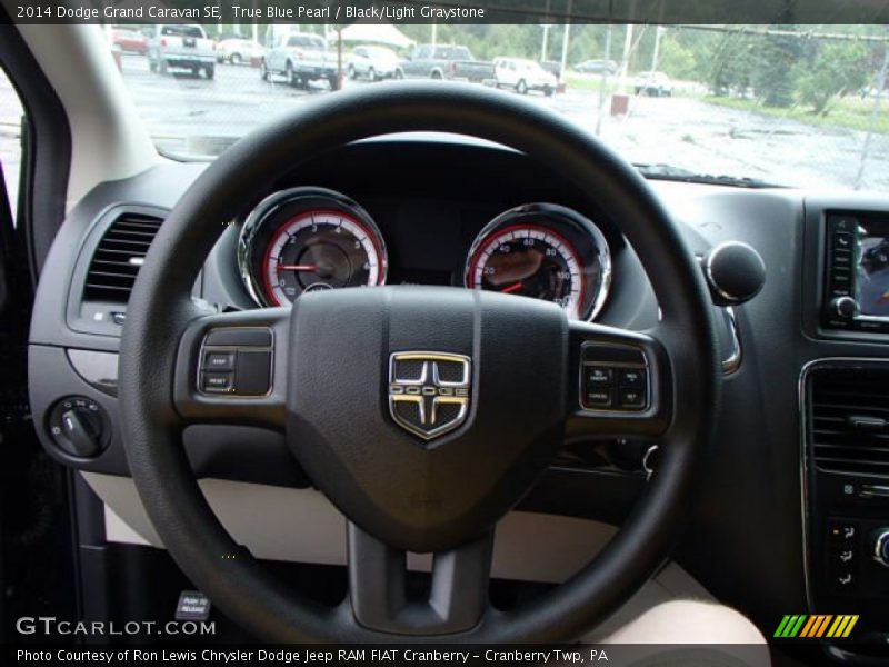 True Blue Pearl / Black/Light Graystone 2014 Dodge Grand Caravan SE
