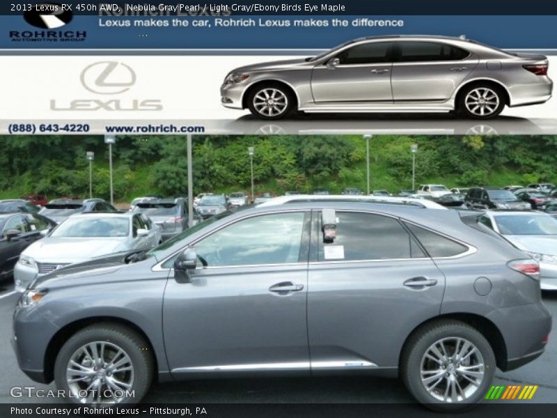 Nebula Gray Pearl / Light Gray/Ebony Birds Eye Maple 2013 Lexus RX 450h AWD
