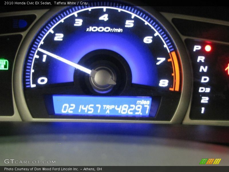 Taffeta White / Gray 2010 Honda Civic EX Sedan
