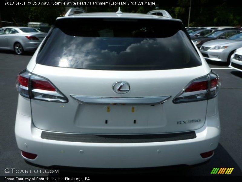 Starfire White Pearl / Parchment/Espresso Birds Eye Maple 2013 Lexus RX 350 AWD