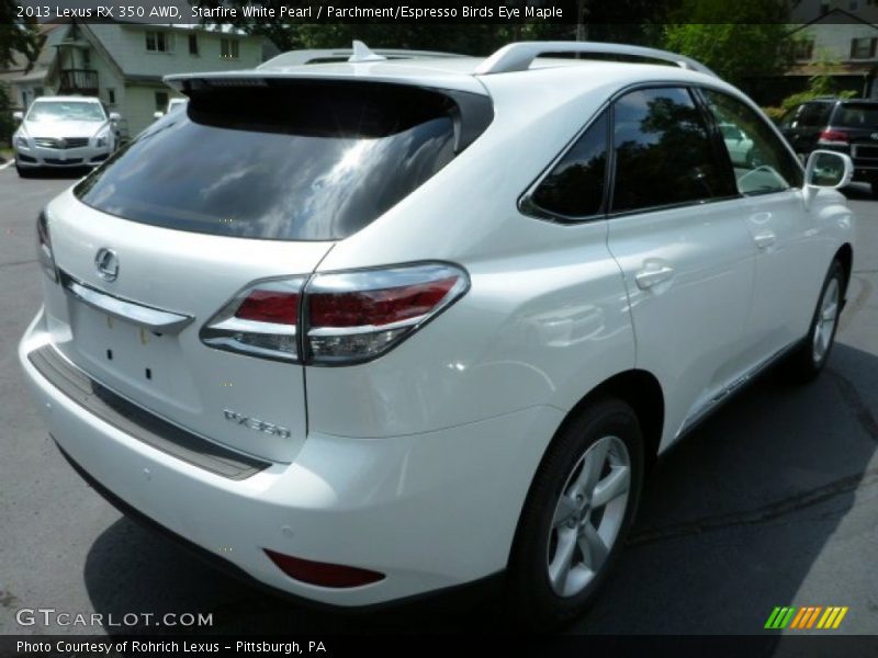 Starfire White Pearl / Parchment/Espresso Birds Eye Maple 2013 Lexus RX 350 AWD