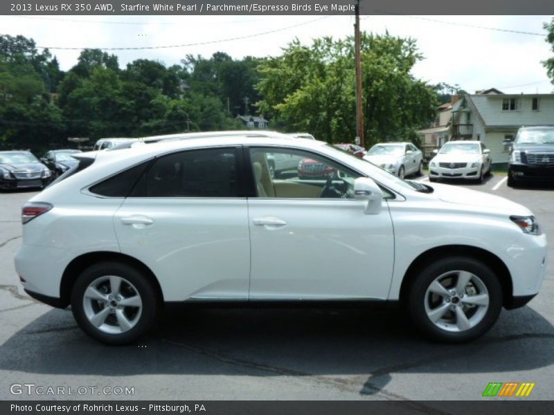 Starfire White Pearl / Parchment/Espresso Birds Eye Maple 2013 Lexus RX 350 AWD