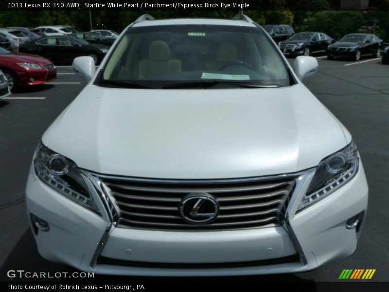 Starfire White Pearl / Parchment/Espresso Birds Eye Maple 2013 Lexus RX 350 AWD