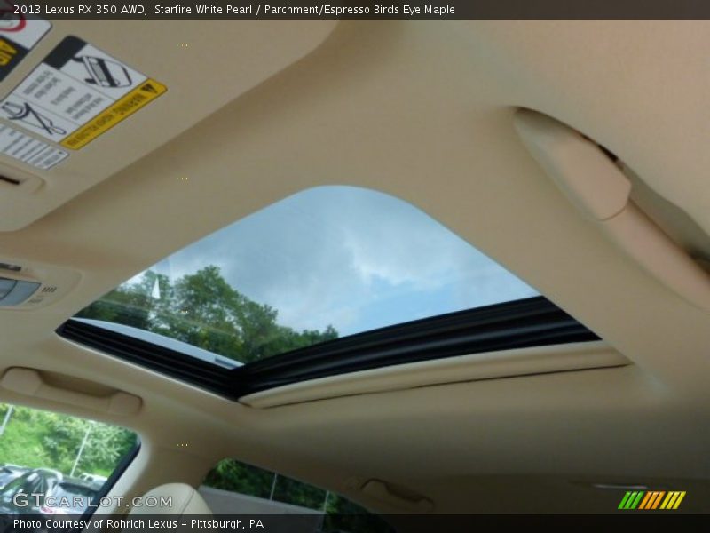 Starfire White Pearl / Parchment/Espresso Birds Eye Maple 2013 Lexus RX 350 AWD