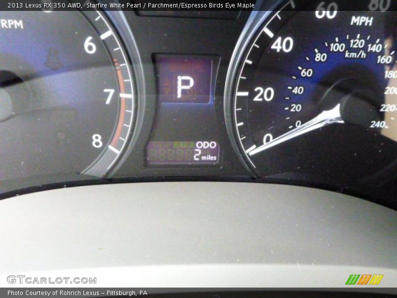 Starfire White Pearl / Parchment/Espresso Birds Eye Maple 2013 Lexus RX 350 AWD
