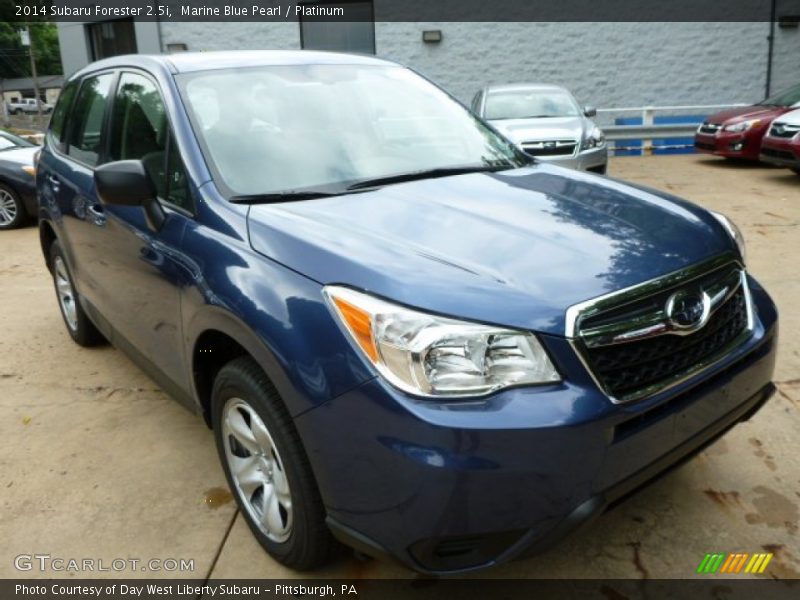 Marine Blue Pearl / Platinum 2014 Subaru Forester 2.5i