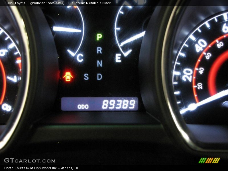 Blue Streak Metallic / Black 2009 Toyota Highlander Sport 4WD