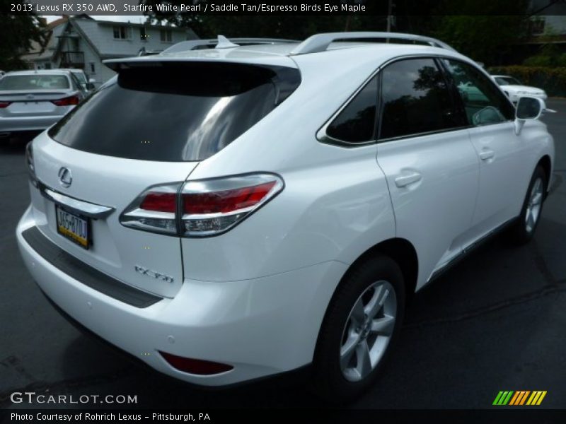 Starfire White Pearl / Saddle Tan/Espresso Birds Eye Maple 2013 Lexus RX 350 AWD