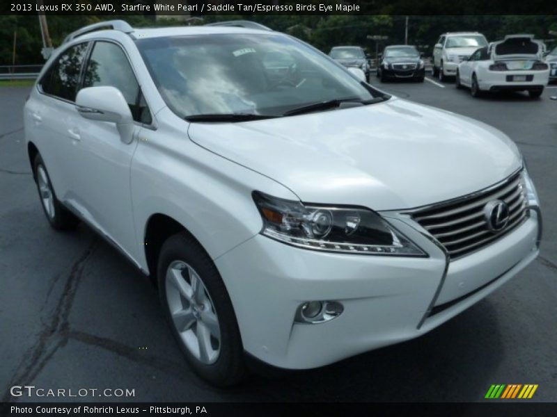 Starfire White Pearl / Saddle Tan/Espresso Birds Eye Maple 2013 Lexus RX 350 AWD