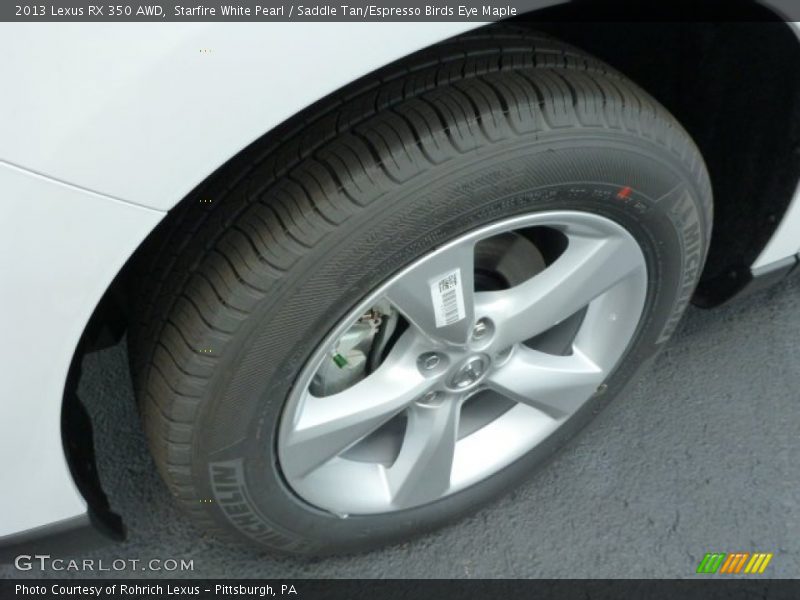 Starfire White Pearl / Saddle Tan/Espresso Birds Eye Maple 2013 Lexus RX 350 AWD