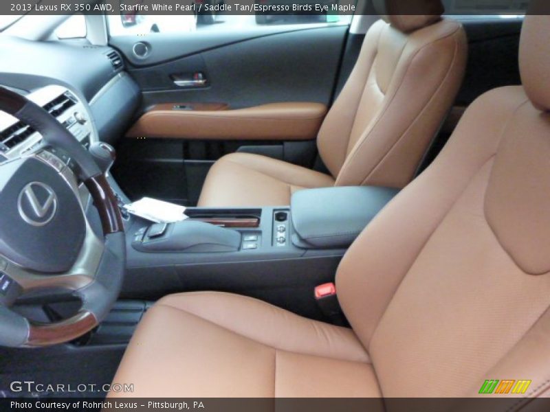 Starfire White Pearl / Saddle Tan/Espresso Birds Eye Maple 2013 Lexus RX 350 AWD