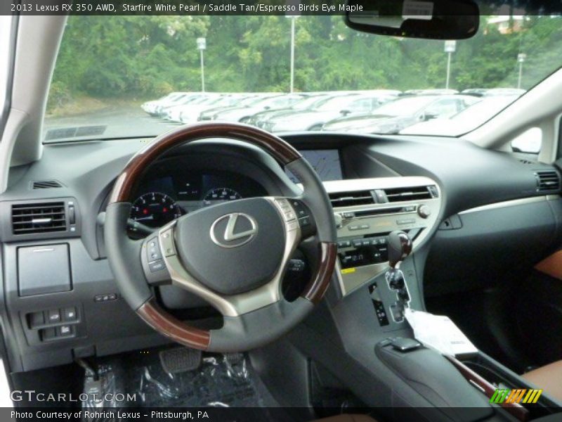 Starfire White Pearl / Saddle Tan/Espresso Birds Eye Maple 2013 Lexus RX 350 AWD