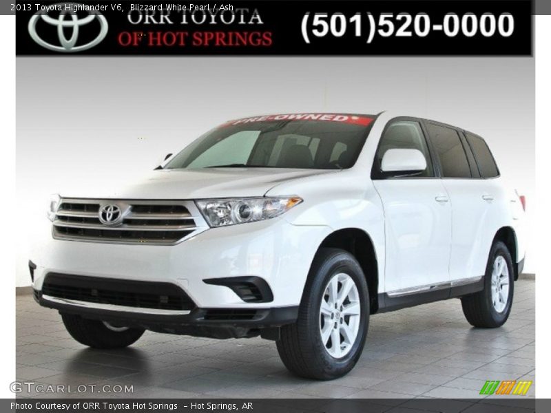 Blizzard White Pearl / Ash 2013 Toyota Highlander V6