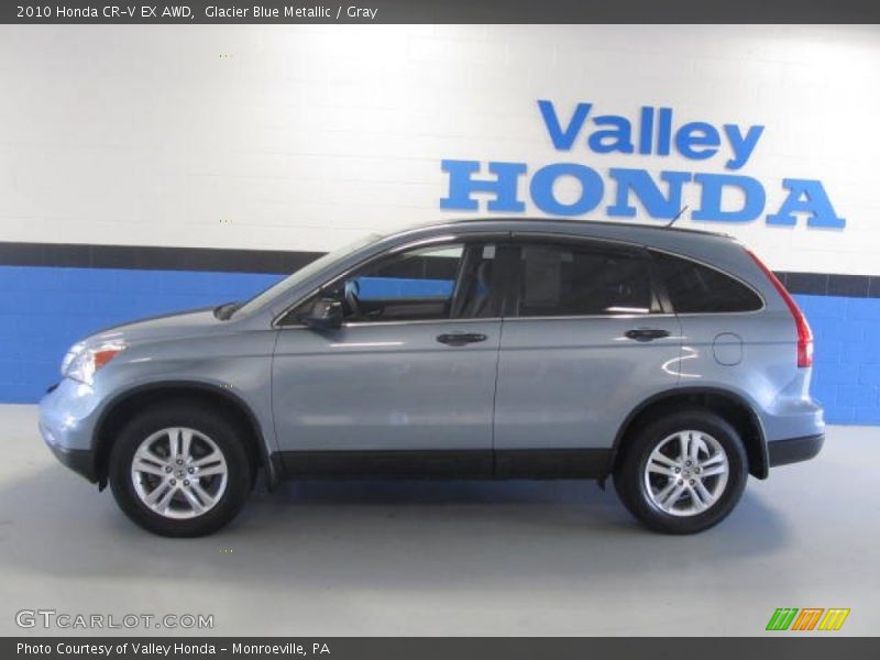 Glacier Blue Metallic / Gray 2010 Honda CR-V EX AWD
