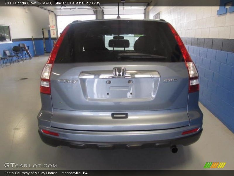 Glacier Blue Metallic / Gray 2010 Honda CR-V EX AWD
