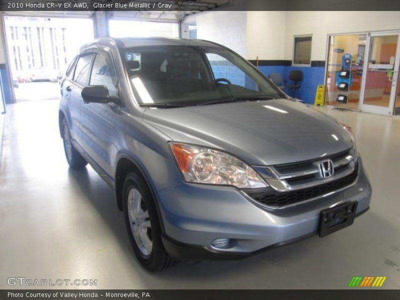 Glacier Blue Metallic / Gray 2010 Honda CR-V EX AWD