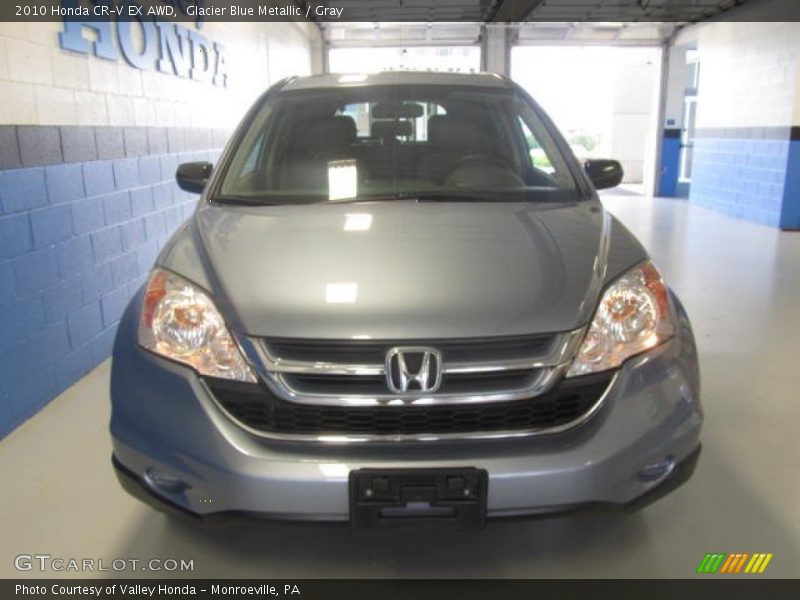 Glacier Blue Metallic / Gray 2010 Honda CR-V EX AWD