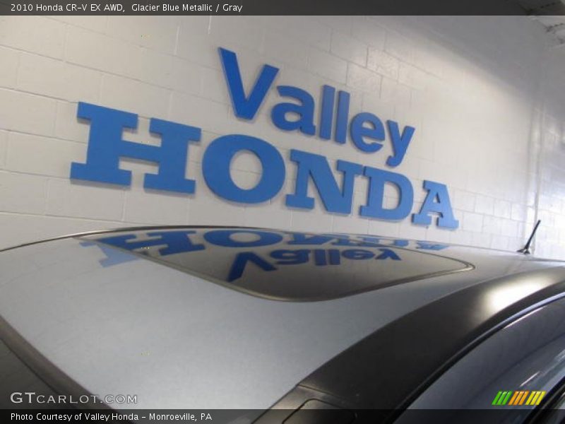 Glacier Blue Metallic / Gray 2010 Honda CR-V EX AWD