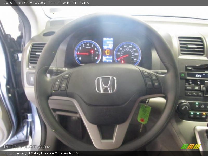 Glacier Blue Metallic / Gray 2010 Honda CR-V EX AWD