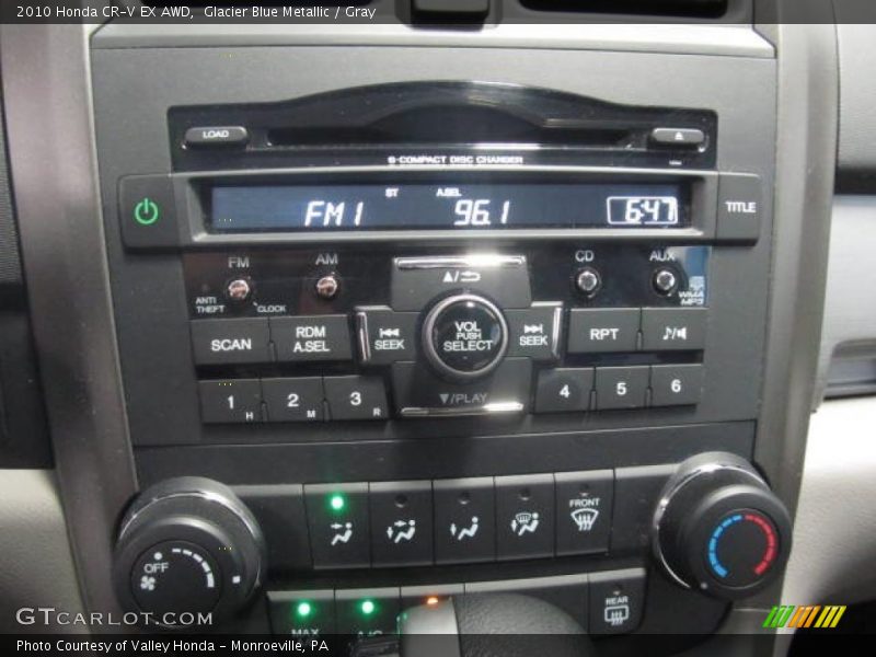 Glacier Blue Metallic / Gray 2010 Honda CR-V EX AWD