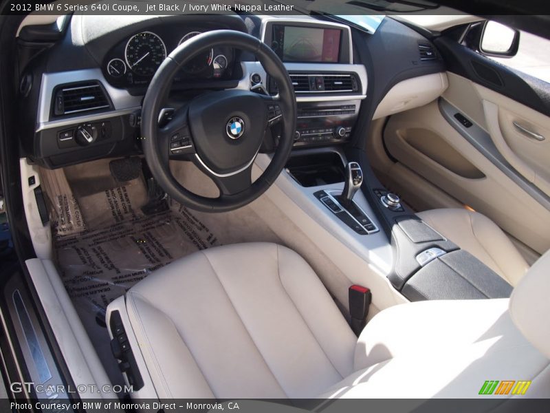 Jet Black / Ivory White Nappa Leather 2012 BMW 6 Series 640i Coupe