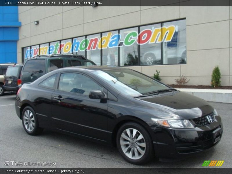 Crystal Black Pearl / Gray 2010 Honda Civic EX-L Coupe
