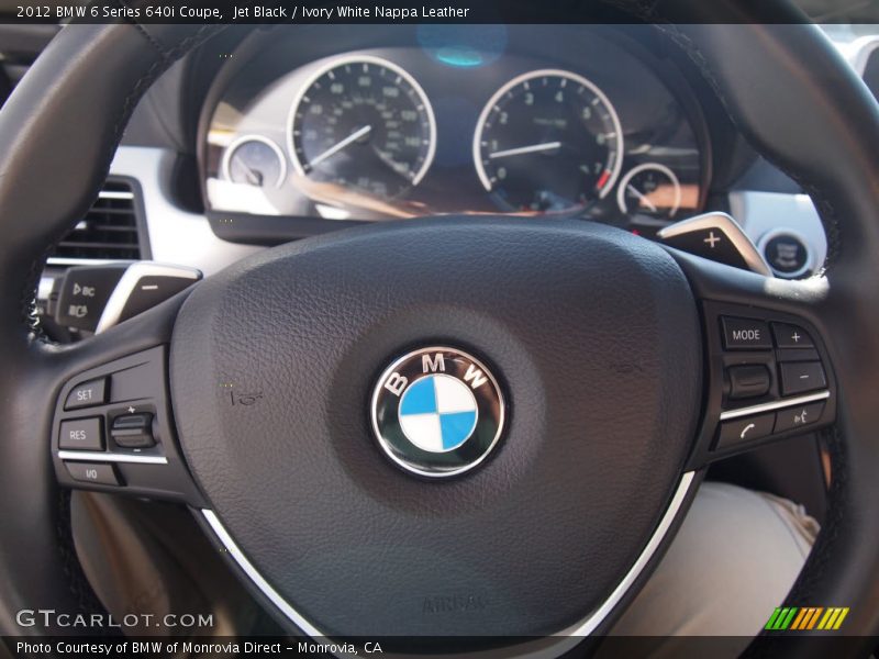 Jet Black / Ivory White Nappa Leather 2012 BMW 6 Series 640i Coupe